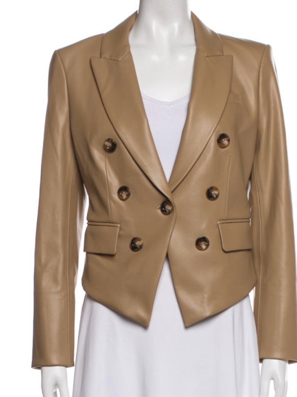 Veronica Beard Cooke Vegan Leather Khaki Jacket NWOT - Picture 5 of 9